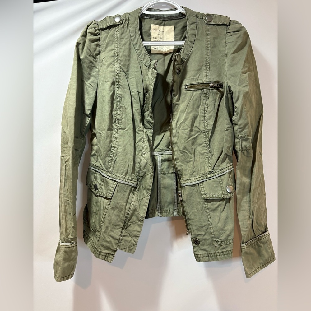 Free People Utility Jacket in Army Green